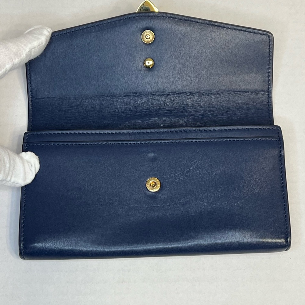 Gucci Sylvie Continental Wallet in blue‎ calfskin leather. - Picture 7 of 14